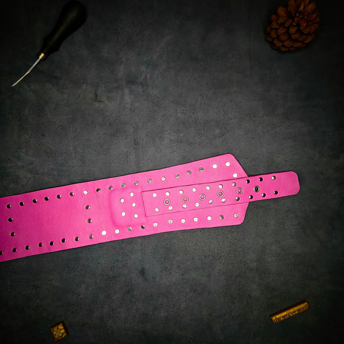 Pink Studded Designer Belt