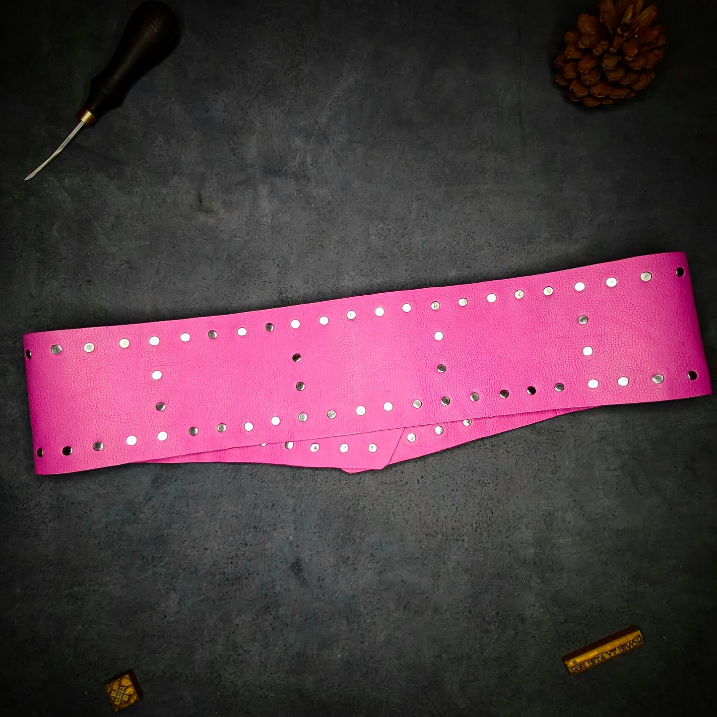Pink Studded Designer Belt