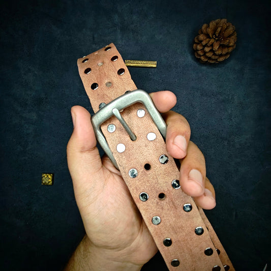 Engraved Handmade Leather belt ( SERVING C*NT )