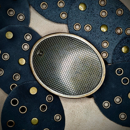 Vintage Disk Leather Belt