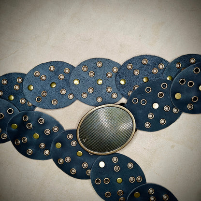 Vintage Disk Leather Belt