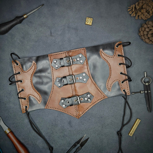 Black and Brown Designer Leather Under bust Corset