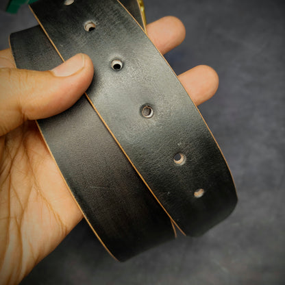 Formal Leather Belt - Brass Hardware - 35 mm