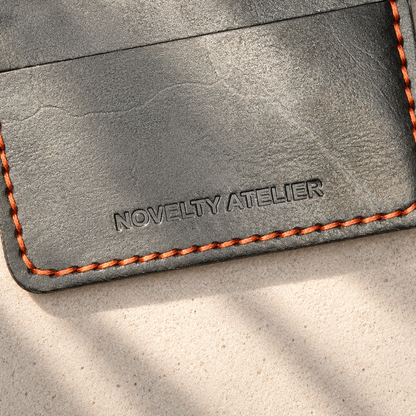 THE COPPERFIELD Bi-Fold Leather Card Holder (Black) - Novelty Atelier